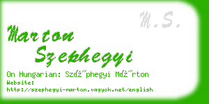 marton szephegyi business card